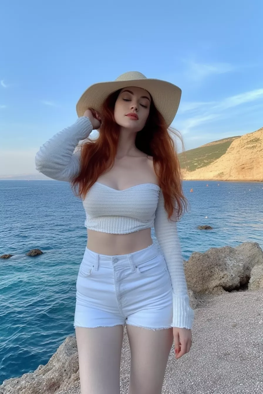 My friend only got one photo and it's mid blink. But I hope you can still enjoy my crop top :) Still feels hot