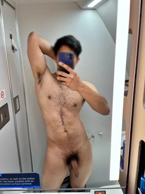 On an airplane, looking at my cock pit
