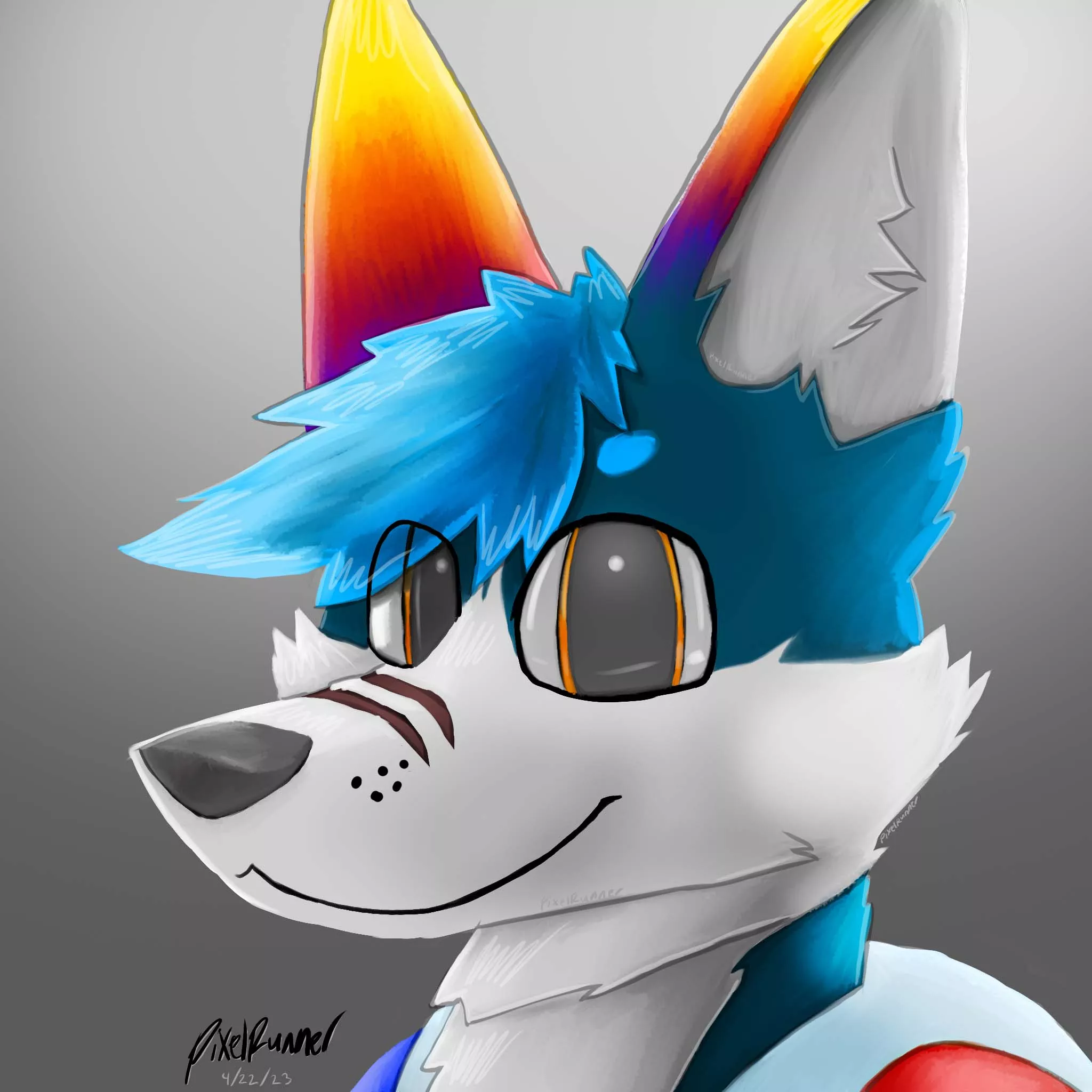 Thought I'd start posting my art here! Here's my latest of my sona so far, (which I'm also using as my pfp). I'd say that this is my first real attempt at making something without lines, and I'm pretty proud of it! let me know what you think!
