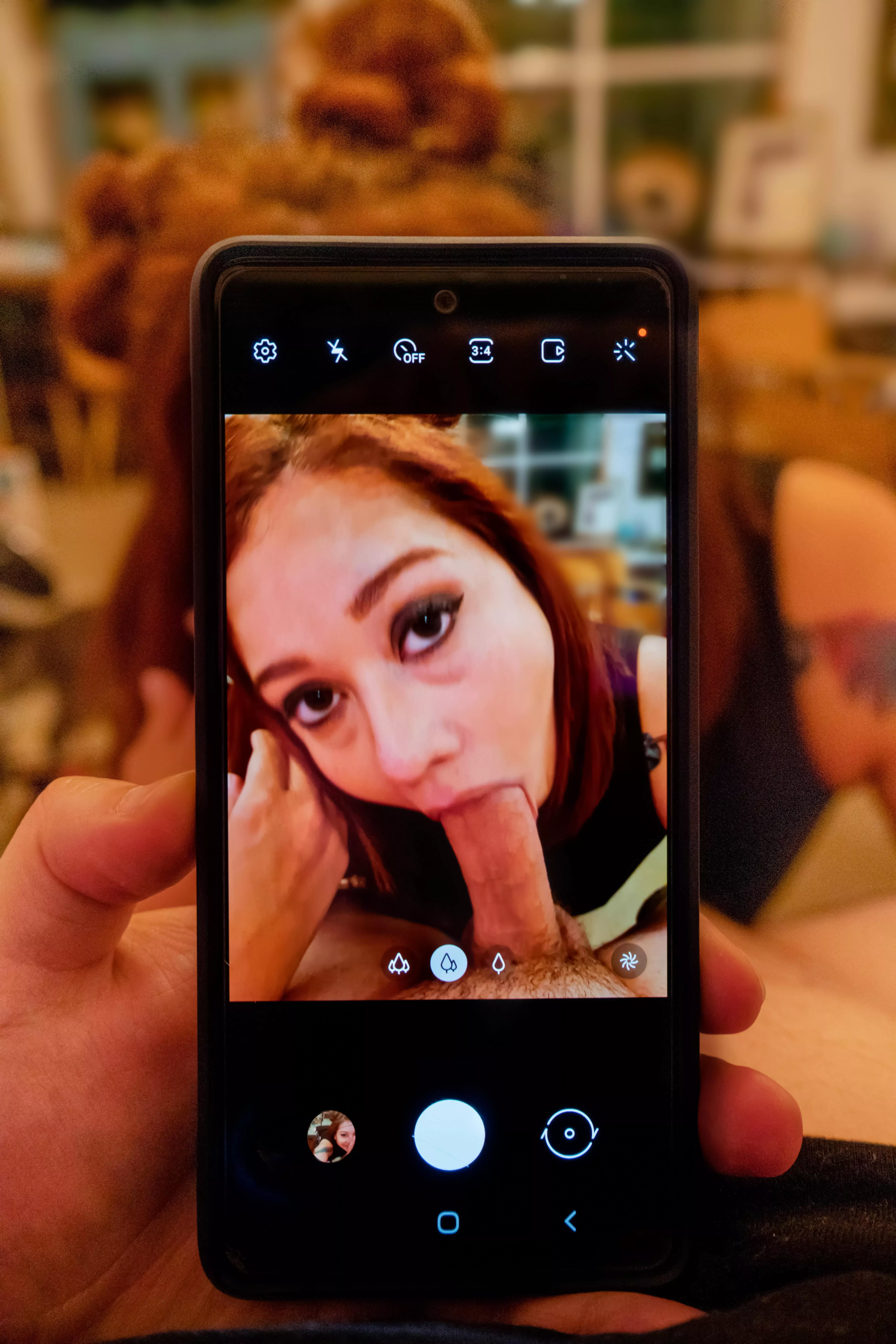 Wanted some expensive shoes so i sucked my friend's cock for money. He took photos and send this one to my boyfriend