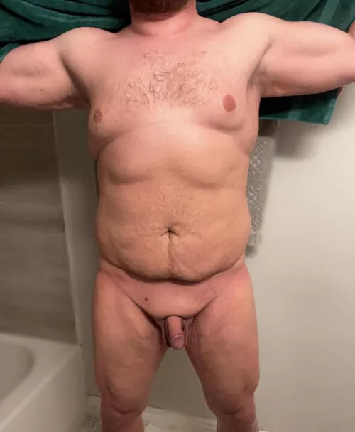 All cleaned up and ready to relax!