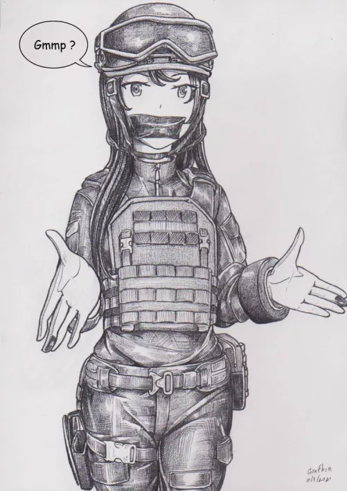 Anyone have art where the girl is gagged but not restrained? Picture related as an example, the artist is Grafhou on deviantart