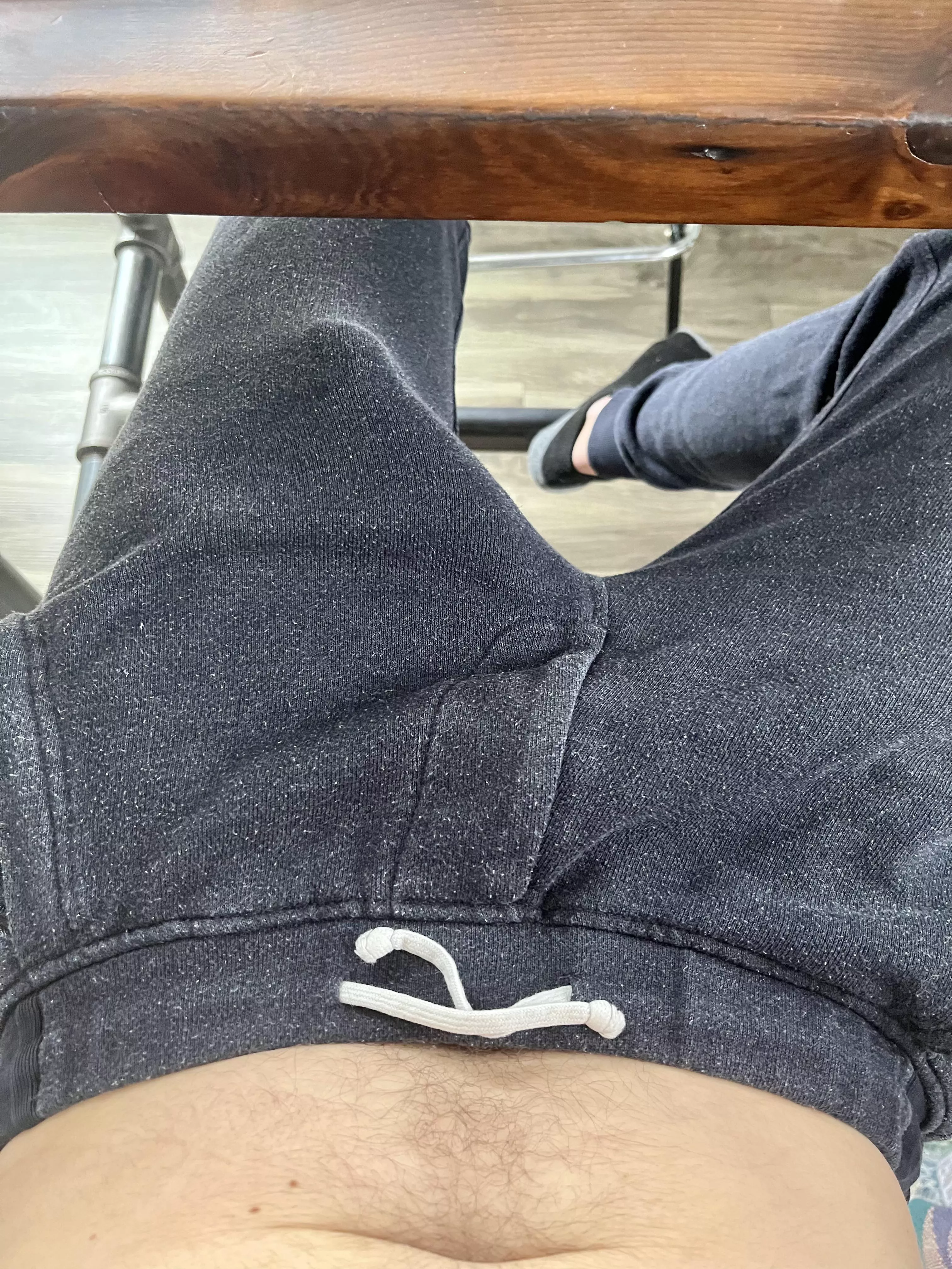 Get under the table.