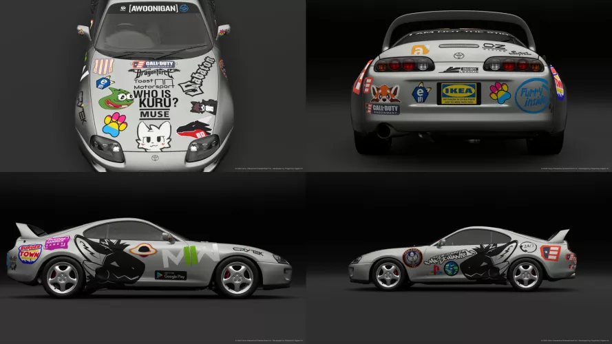 I stickerbombed my GT7 Supra, how did i do?