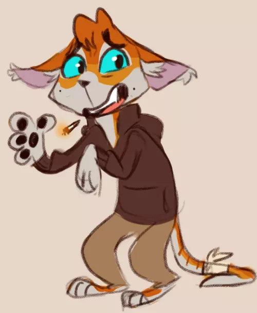 messy sketch of my fursona