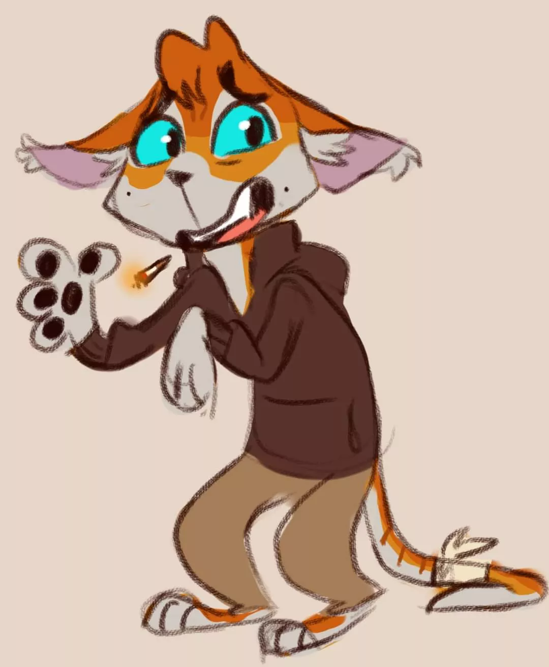 messy sketch of my fursona