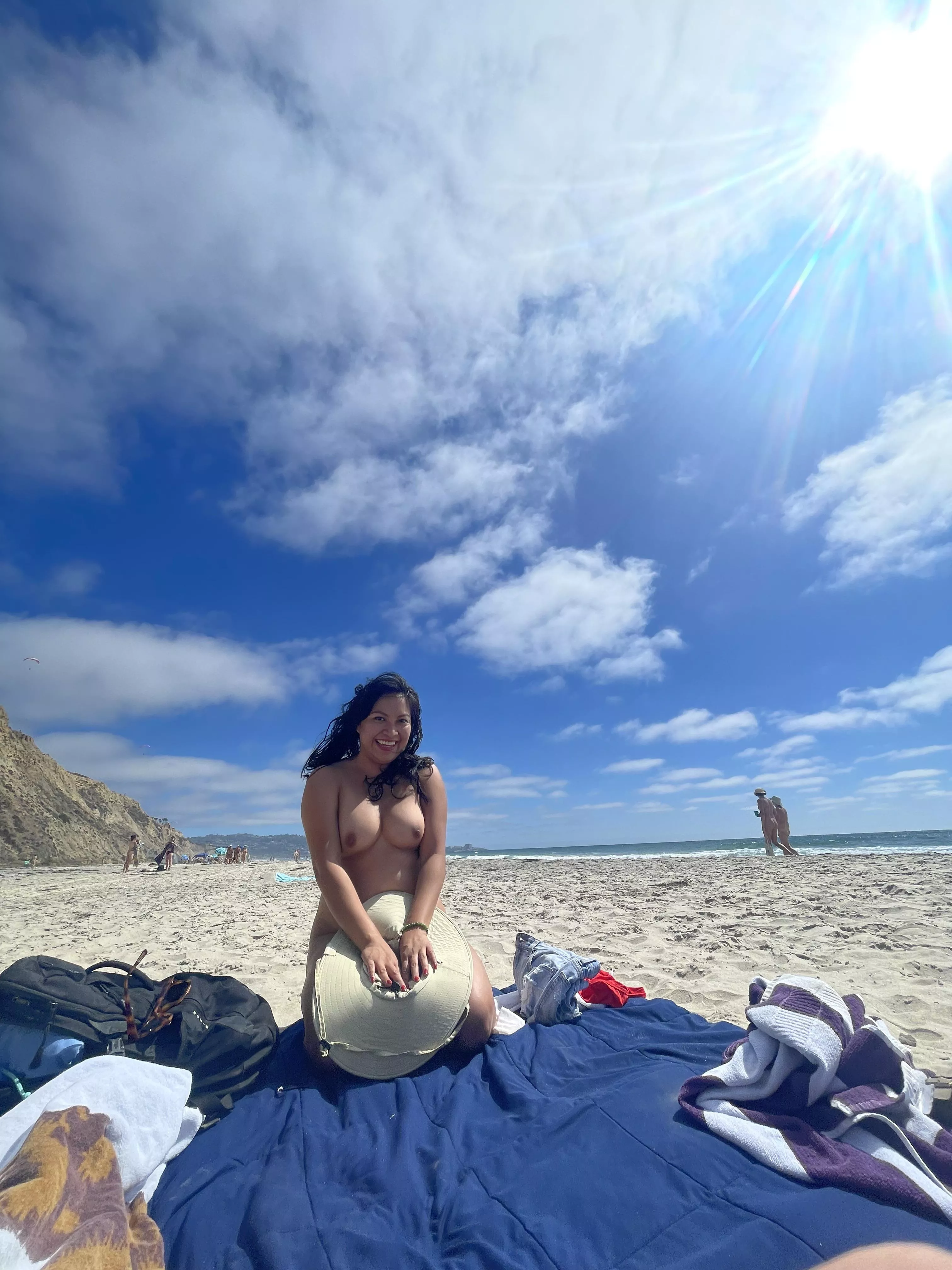 At my happiest, naked on the beach 😇