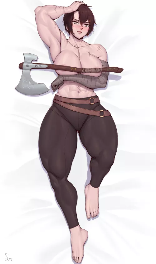 Buff girl Dakimakura [Artist: SpeedL00ver]