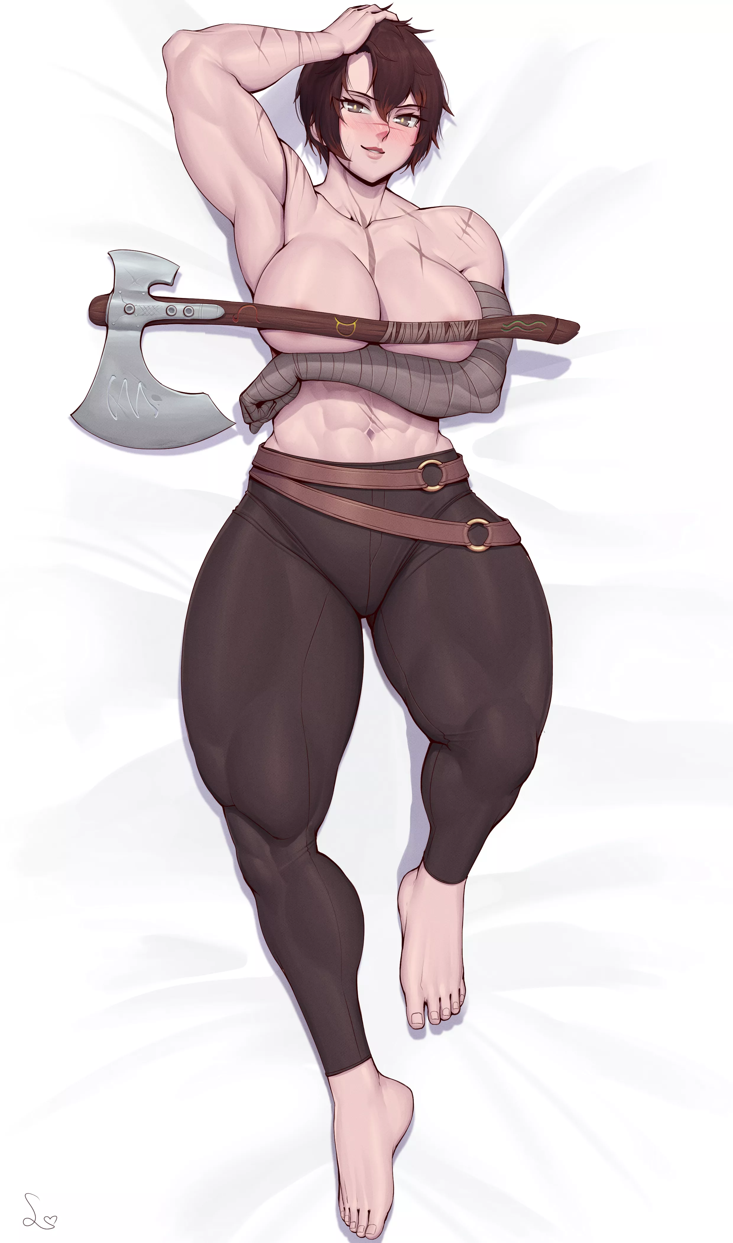 Buff girl Dakimakura [Artist: SpeedL00ver]