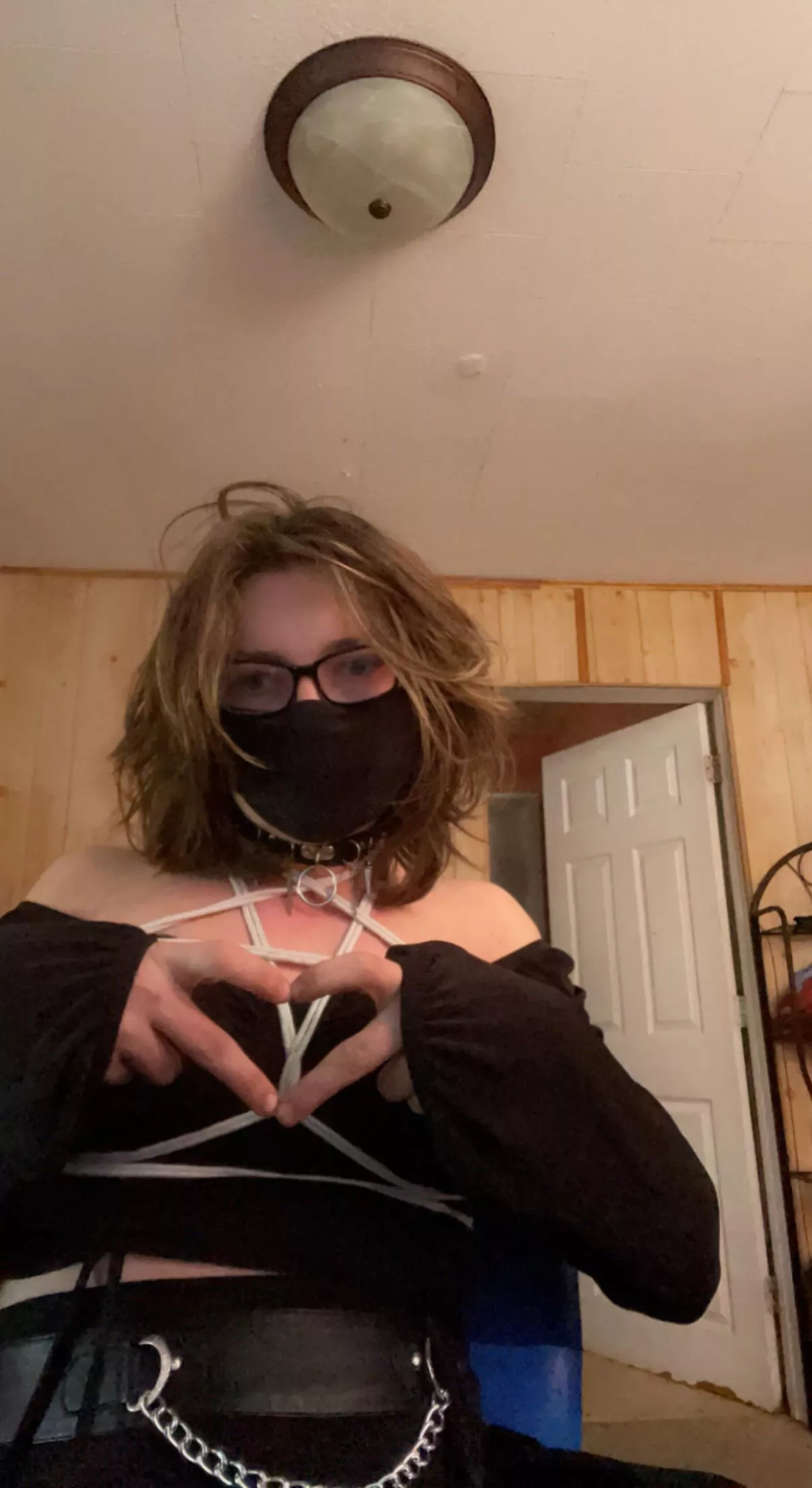 Me when I had longer hair(Ft. messy pentagram harness)(also really old picture so uhhh I look different haha)