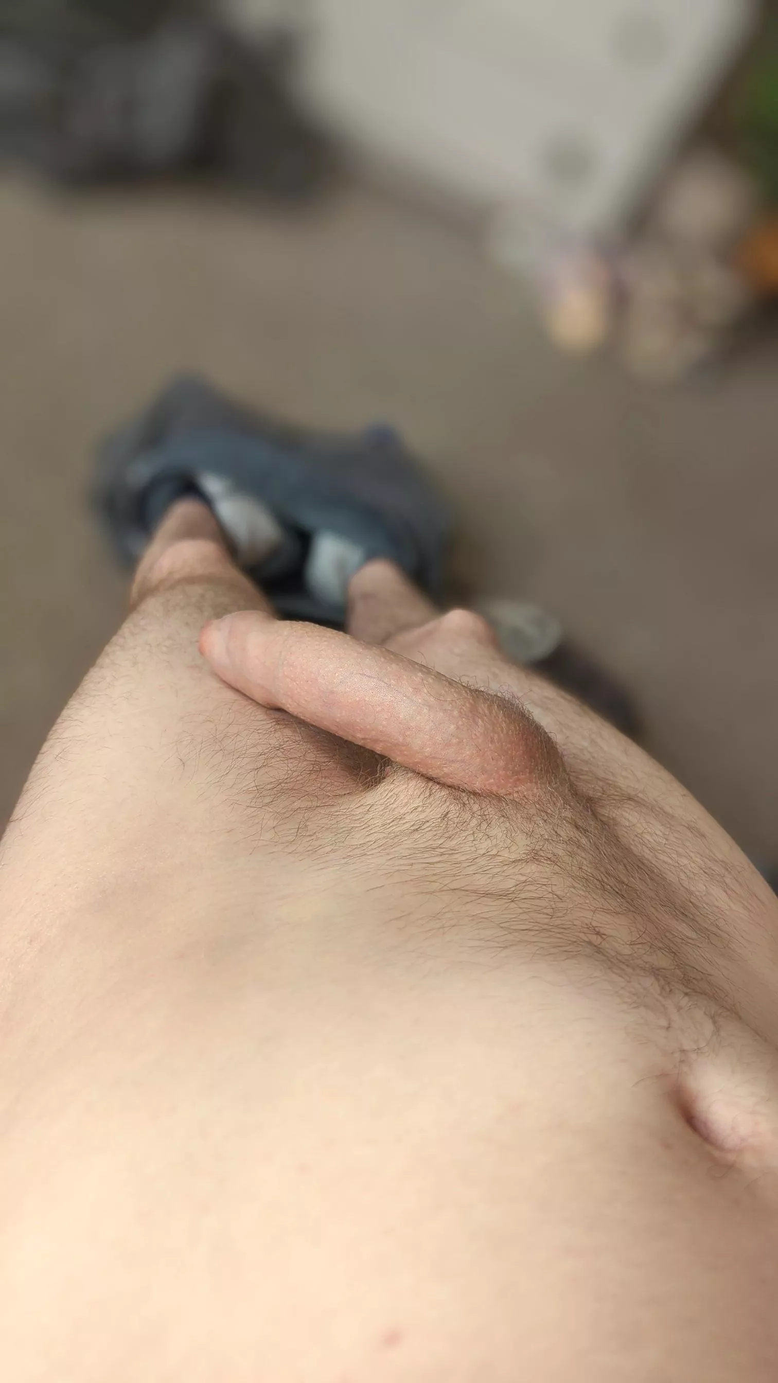 The reason for the bulge in my grey trackies