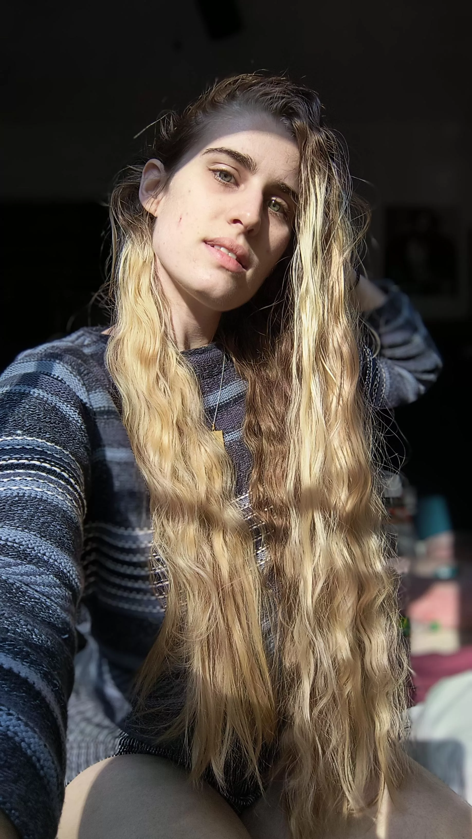 Took out the braids from yesterday. LOVE waves in the sun