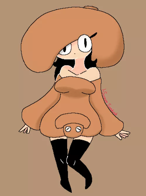 A drawing I made of the mushroom girl