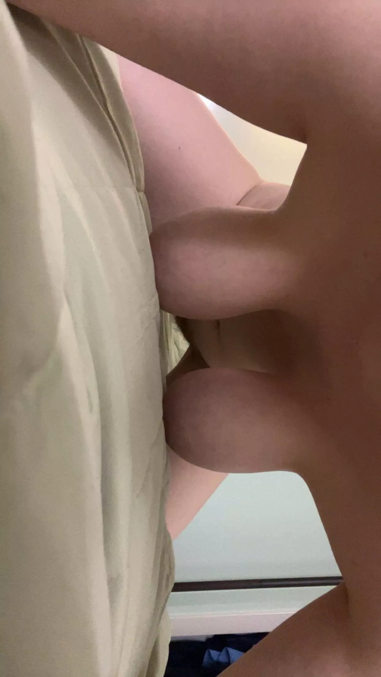 Boobs hitting the bed!