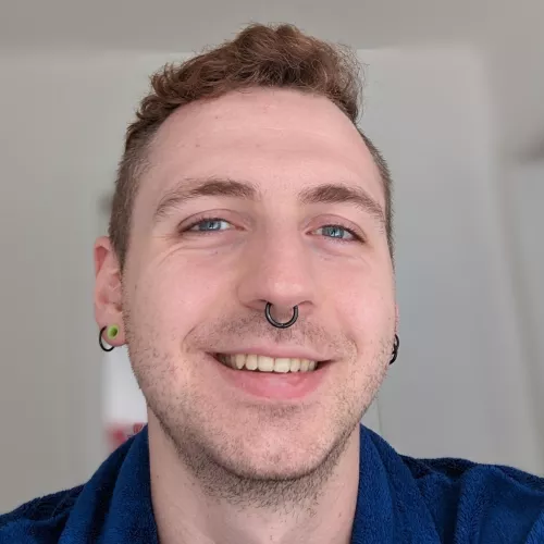 Trying to smile without a beard