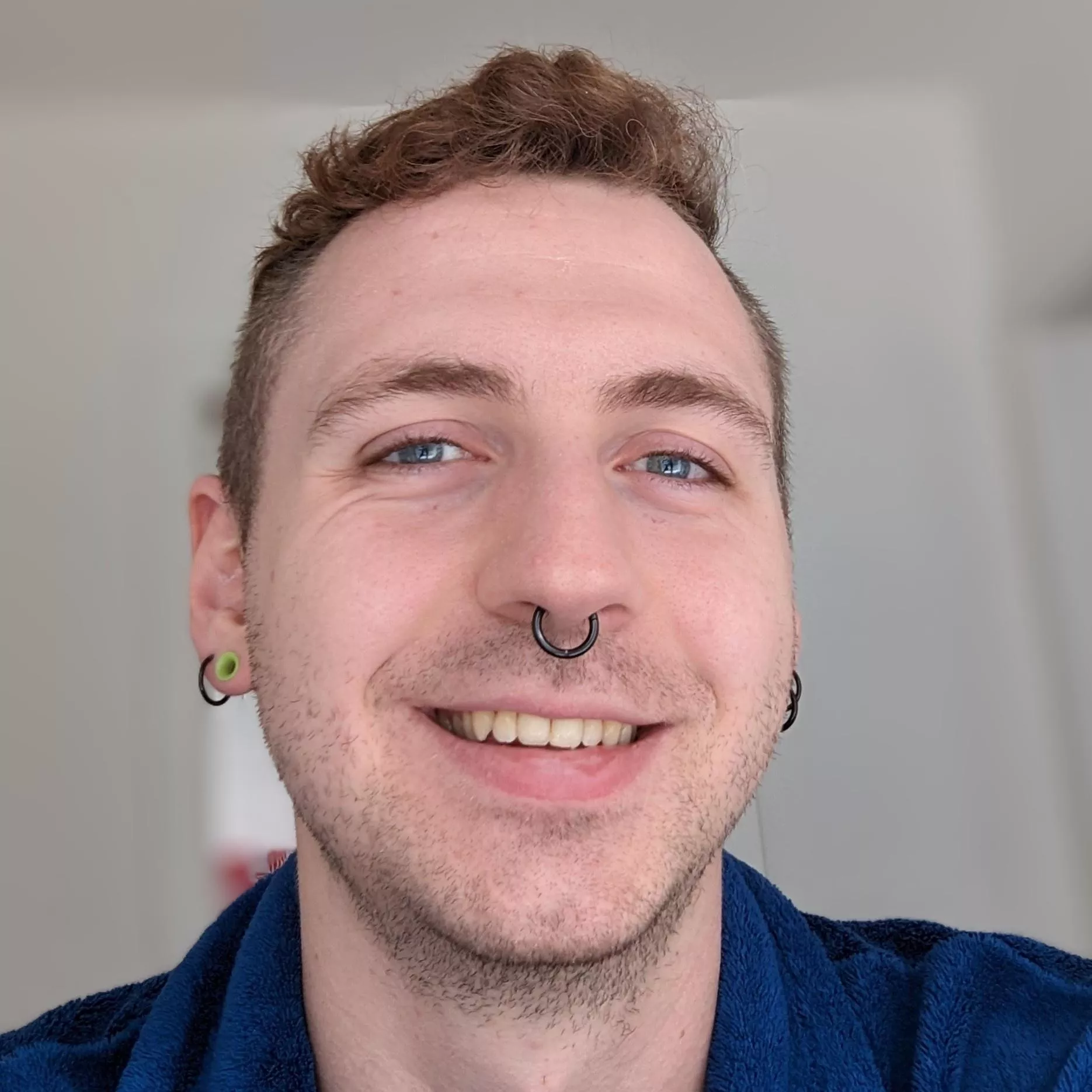 Trying to smile without a beard