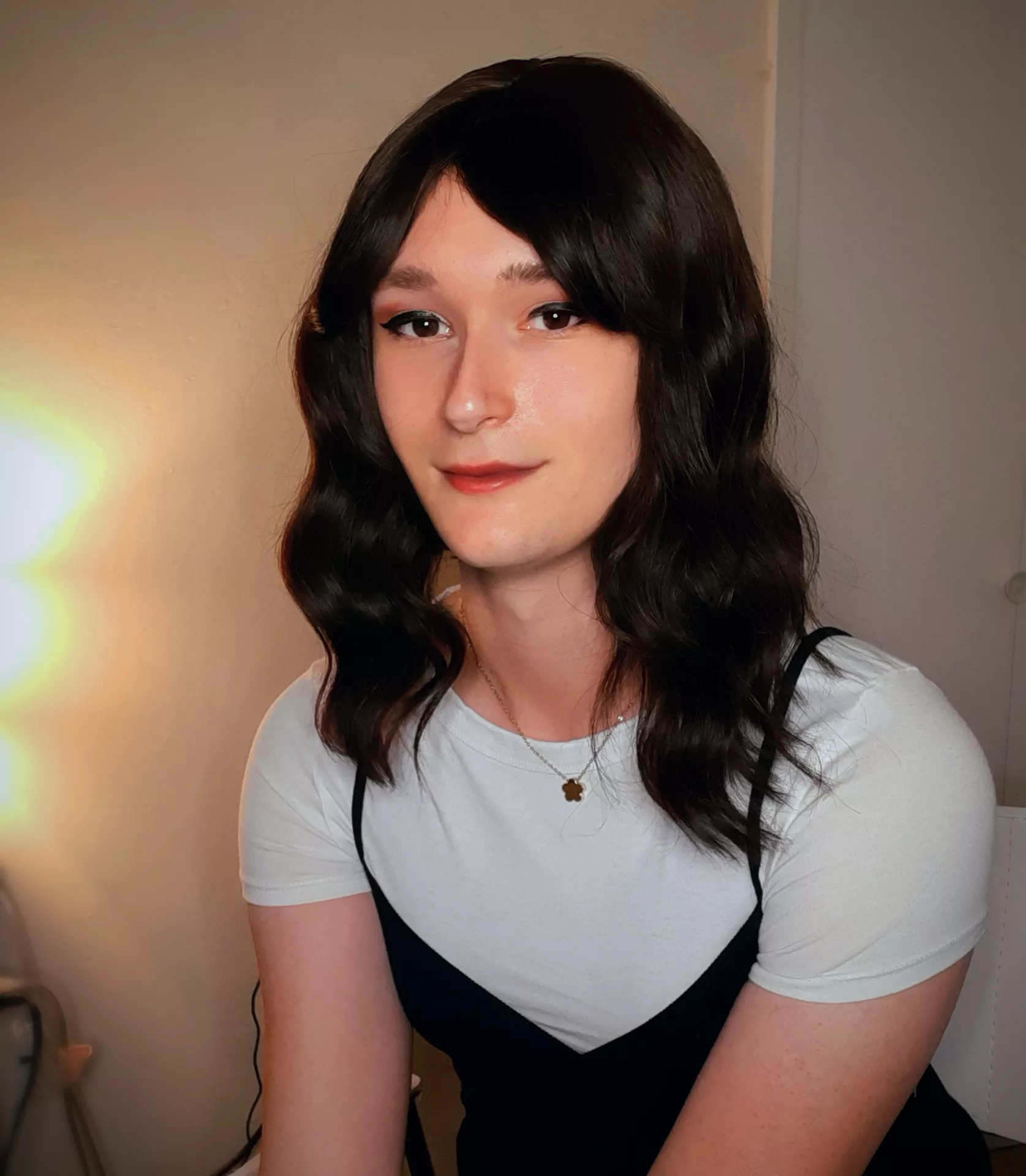 T-shirt + dress combo, wife did my makeup and slayed 🔥🔥