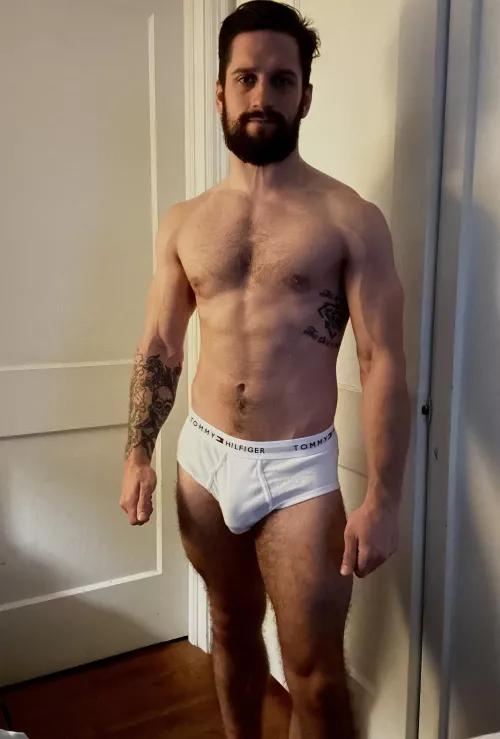 Back in the white briefs again