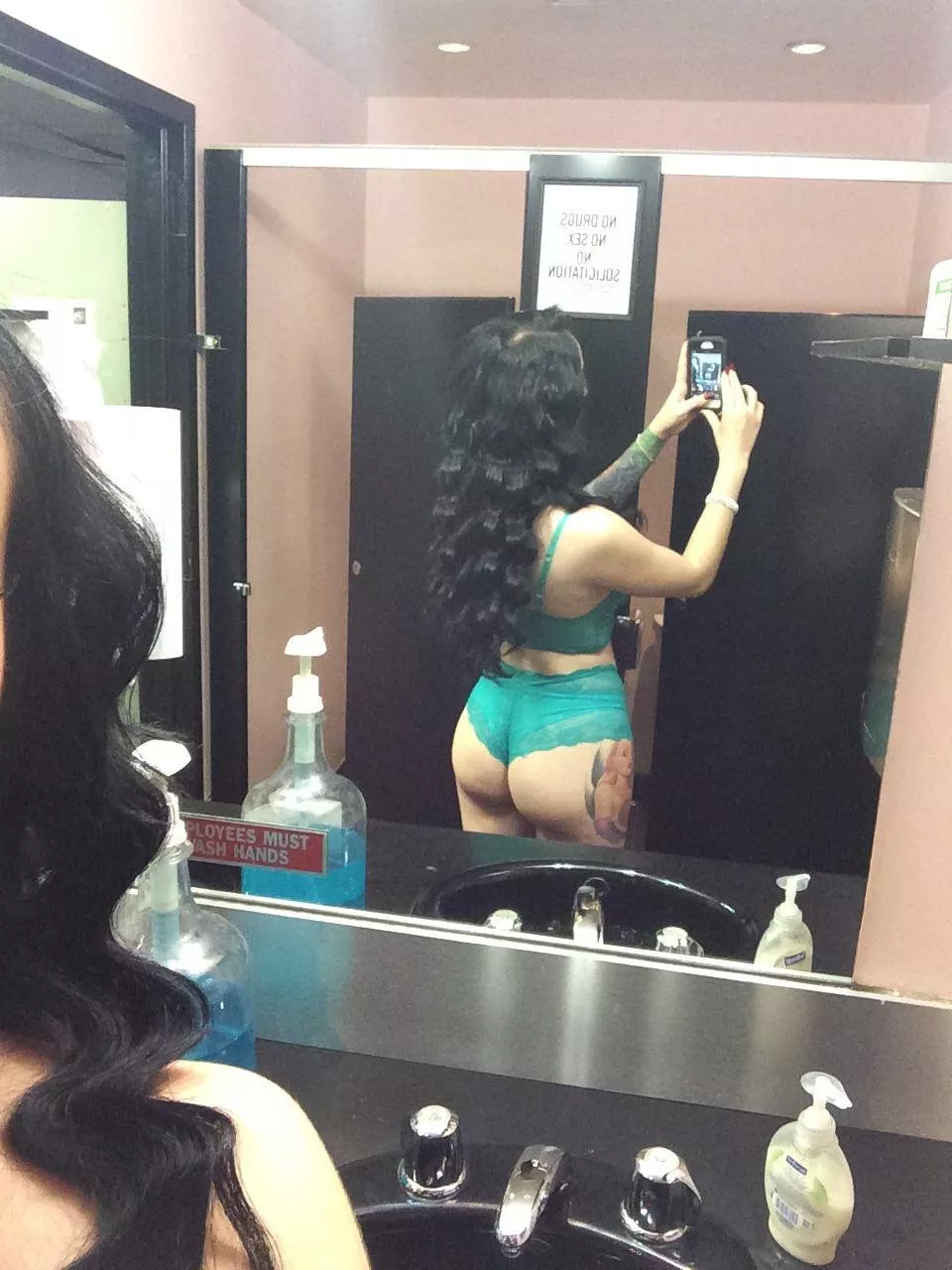 Checking the view from behind