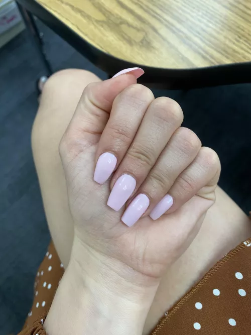 New pink nails, who’s getting the next set?