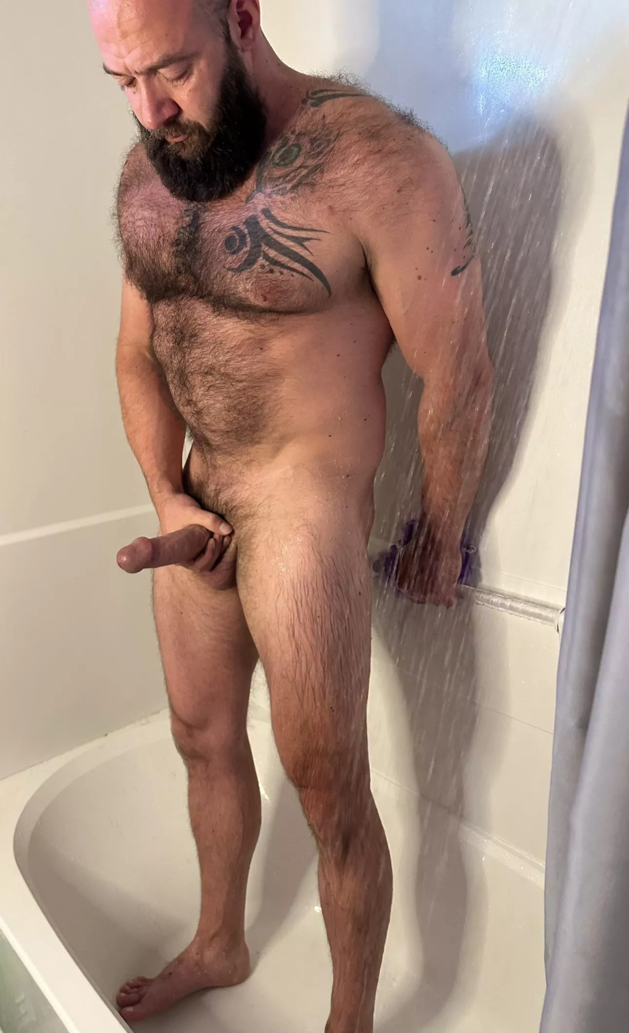 Dry stroke it a few times then soap it up