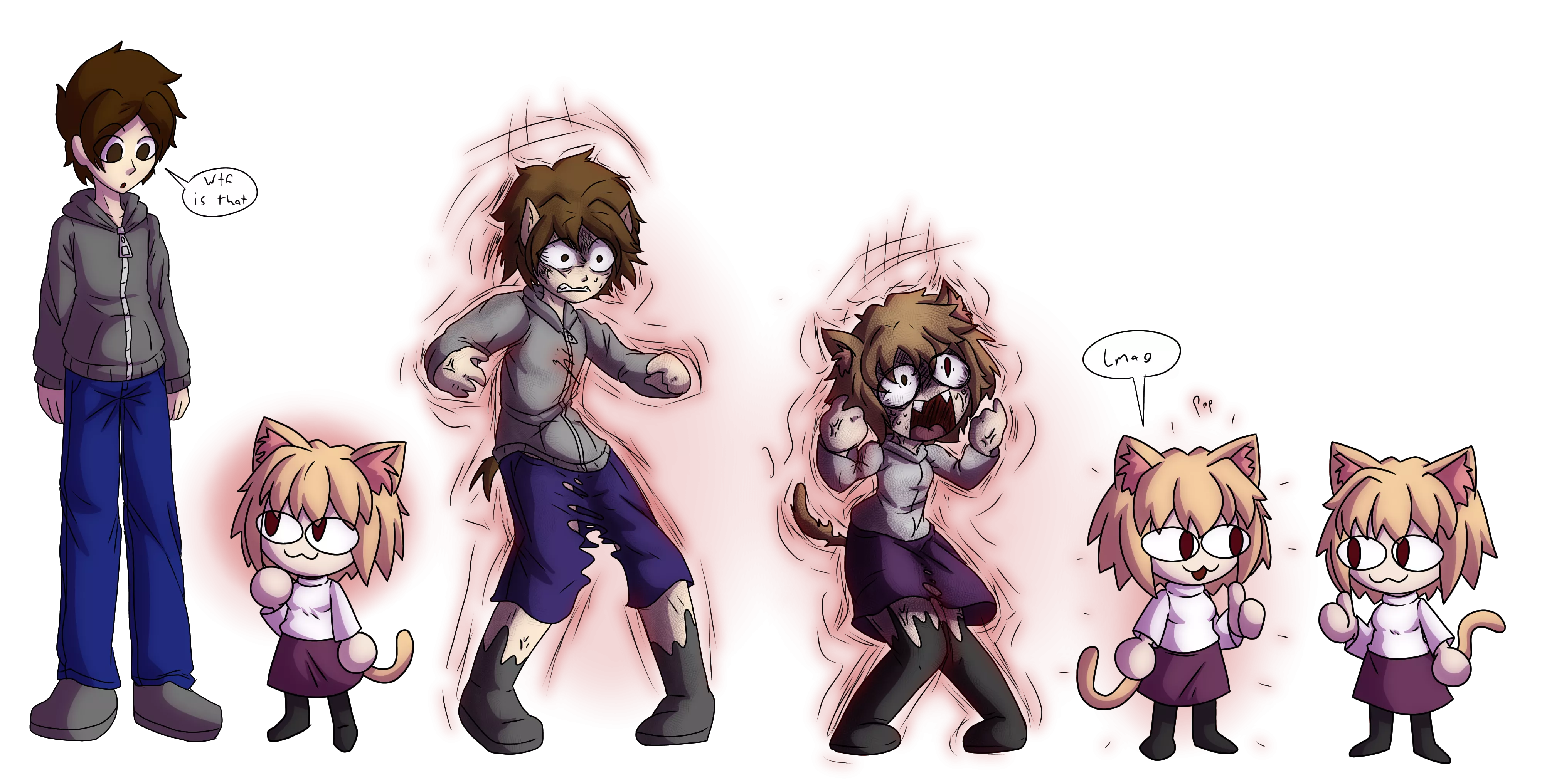 Dubious Little Creature (M Human > F Cat) by SquirmsDWorms