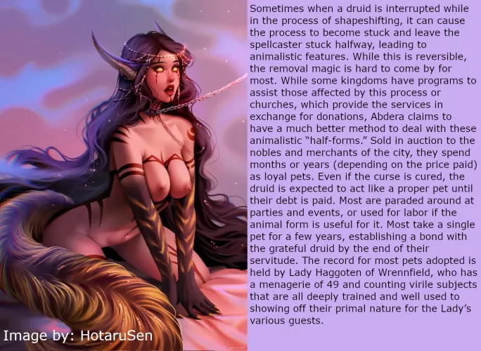 Fantasy 05: Helpful Shapeshifting Mishap Program [Image by: HotaruSen] [Female] [Animal Girl] [Elf] [Pet Play] [Implied Sex] [Indentured Servitude]