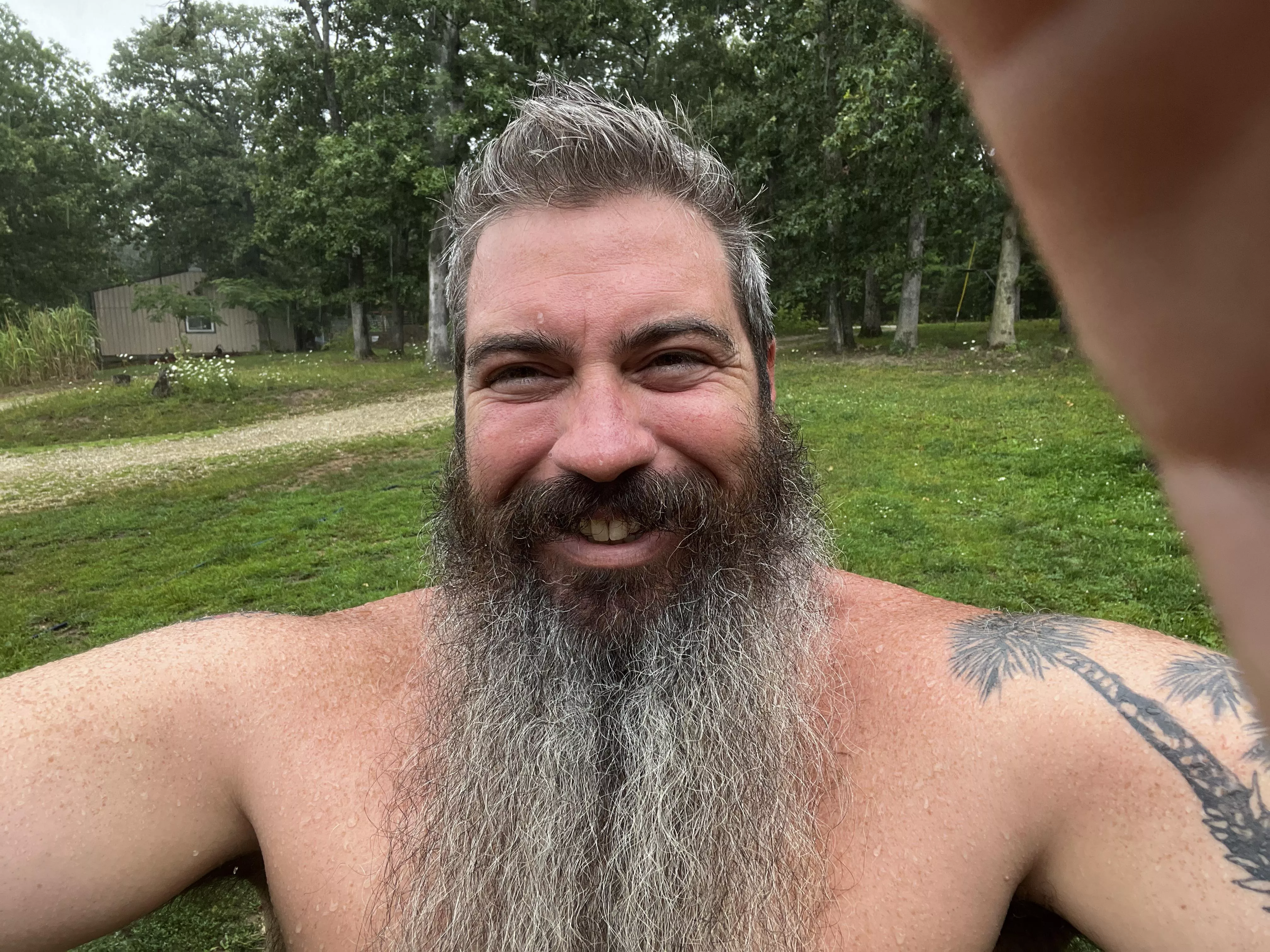 Finally got some rain so I had to run out and get a picture. Hope the neighbors didn’t notice I forgot to put on clothes. 😬