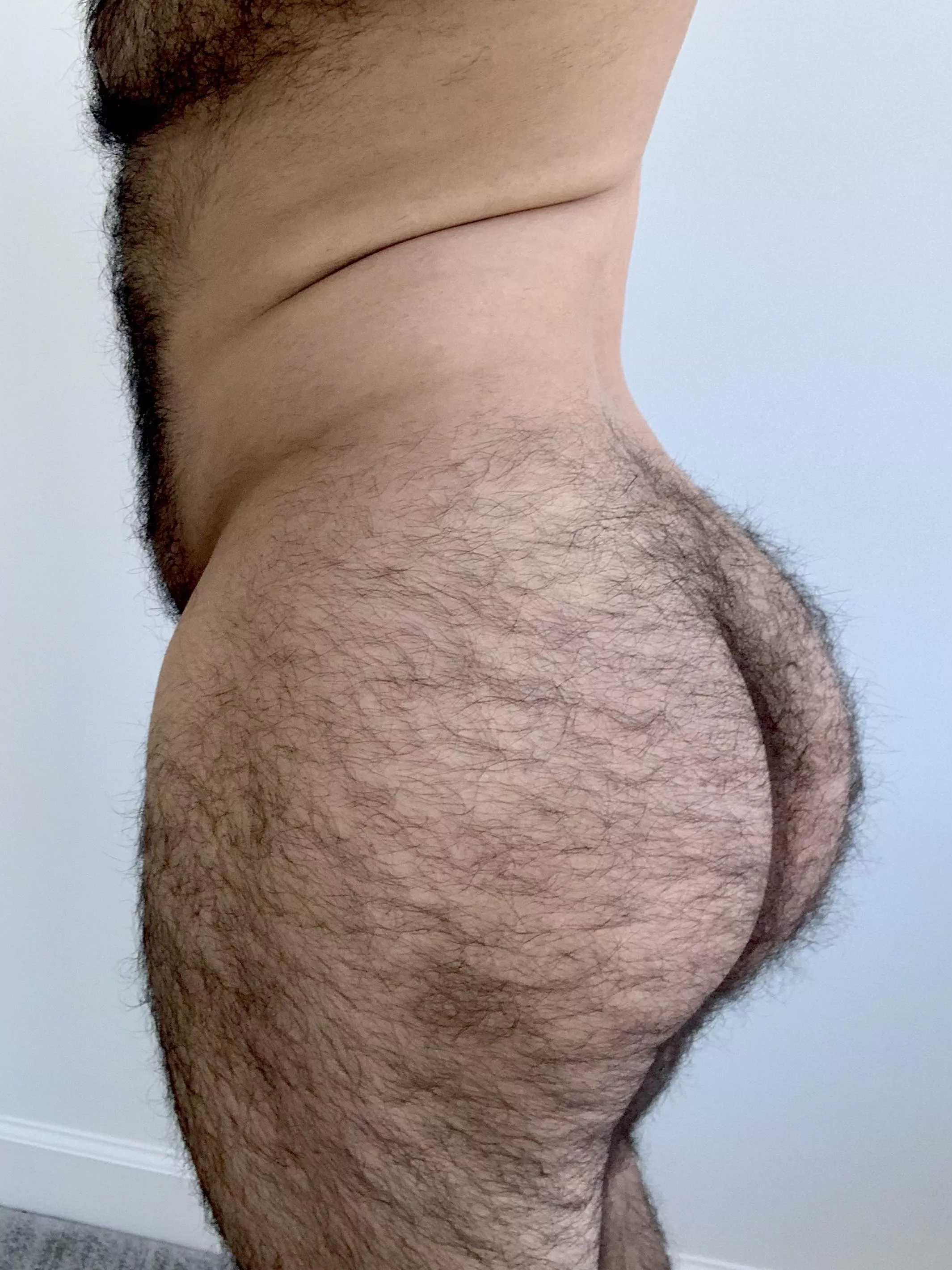 For all my followers asking if the back is as hairy as the front… This is for you 🍑