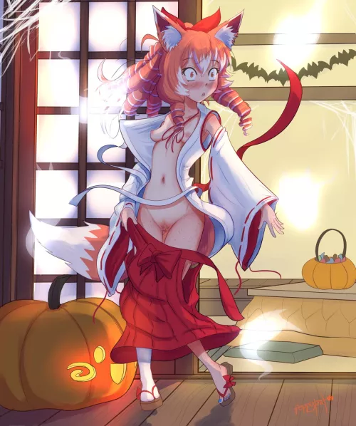 Fox getting bullied by lewd ghosts (Artpoppytart)