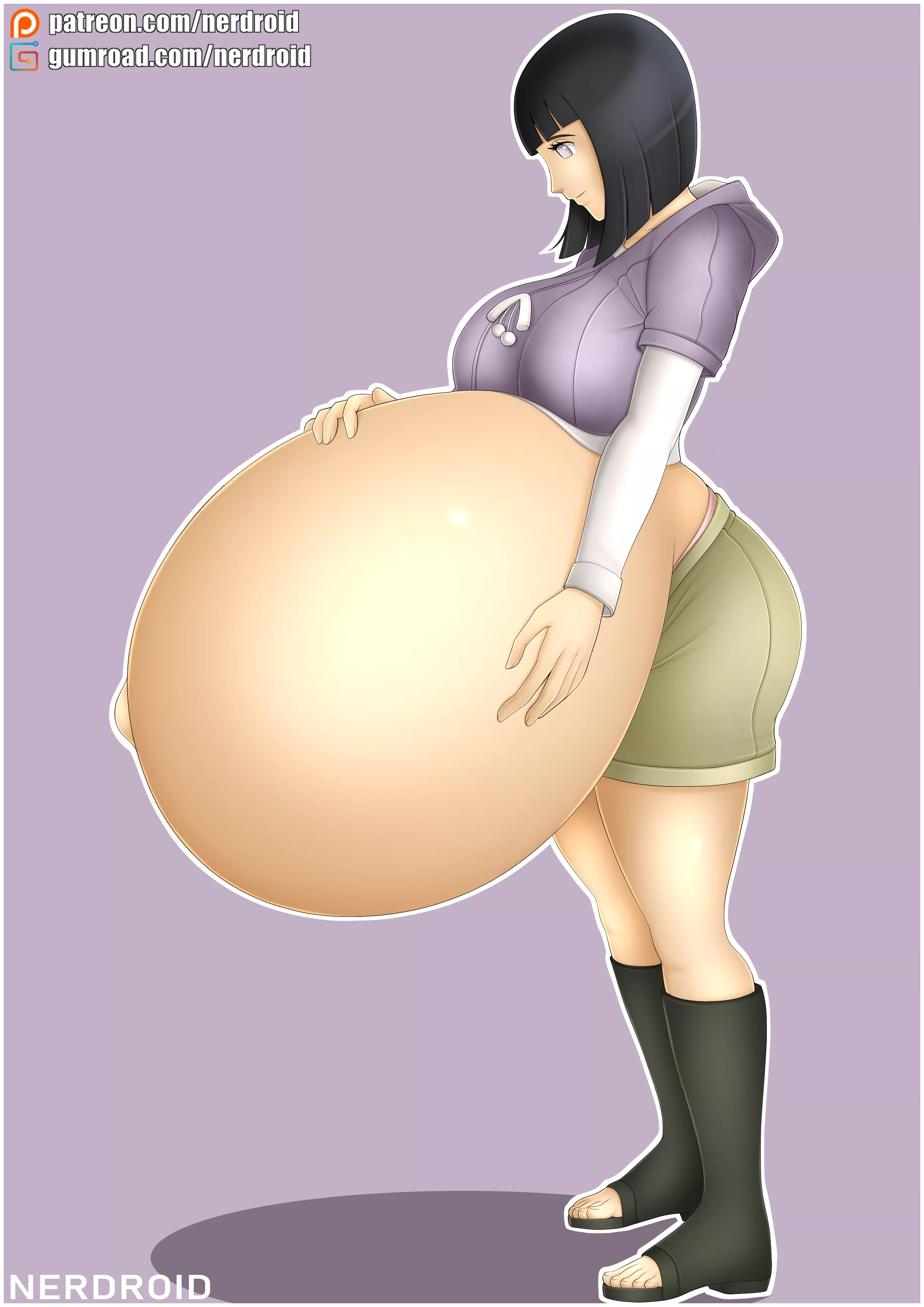 Hyper Pregnant Hinata from Naruto Shippuden(NerDroid's Art)