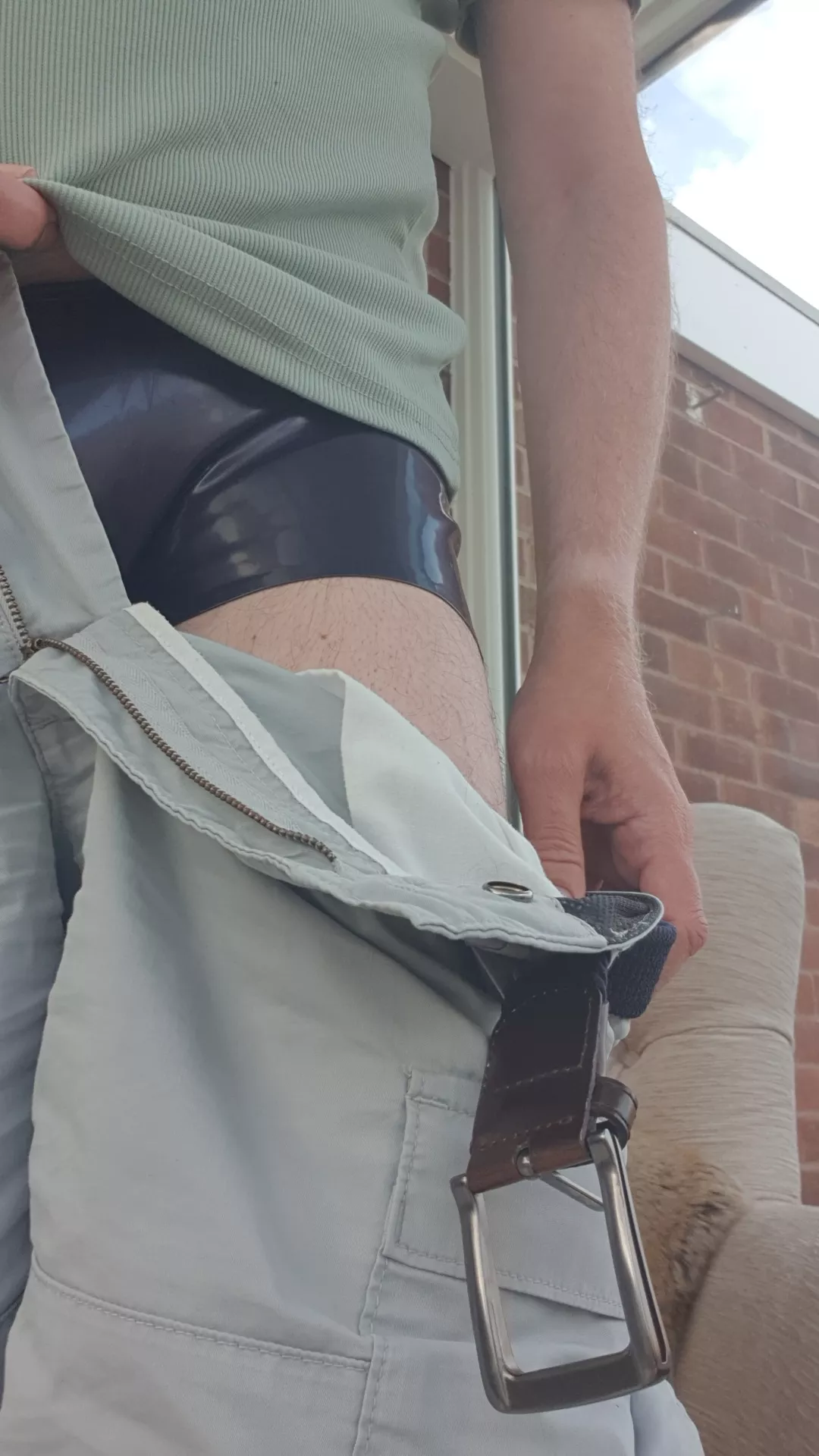 Latex pouch shorts today