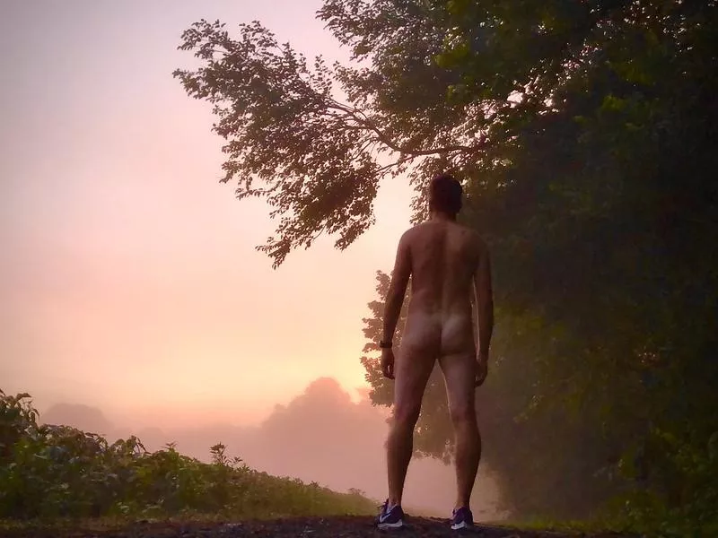 Morning run near a farm