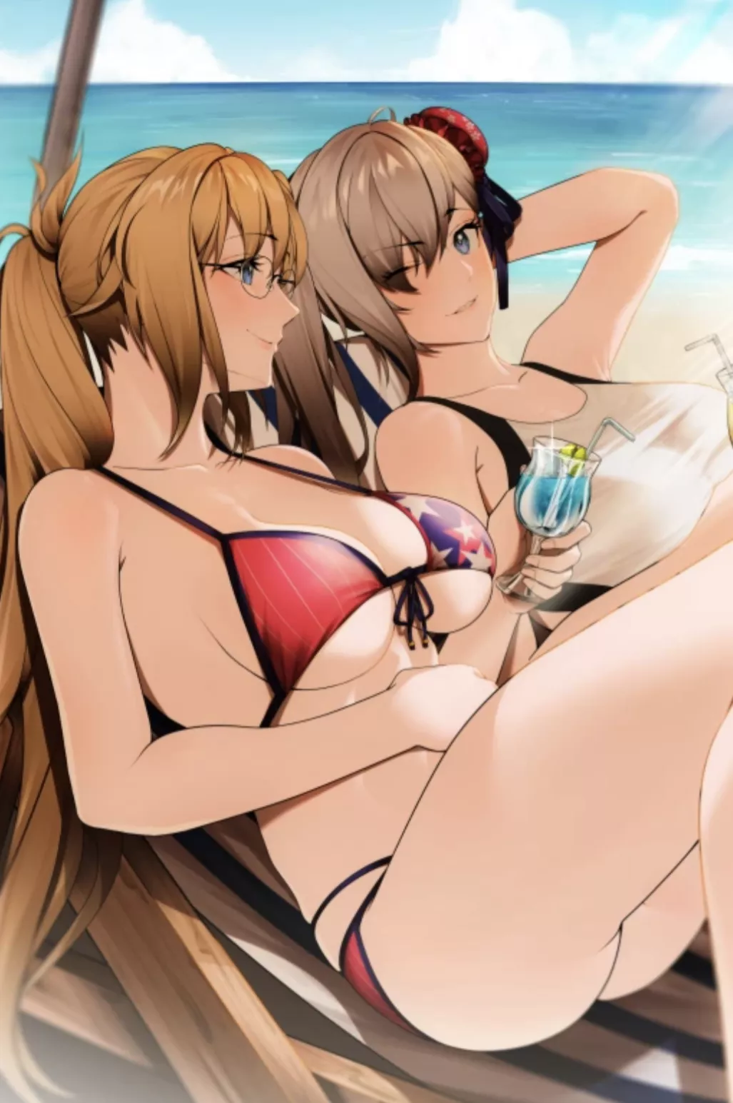 Musashi and Jeanne Enjoying The Beach
