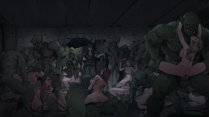 Orcs fuck harem of enslaved human girls - Seeds Of Chaos