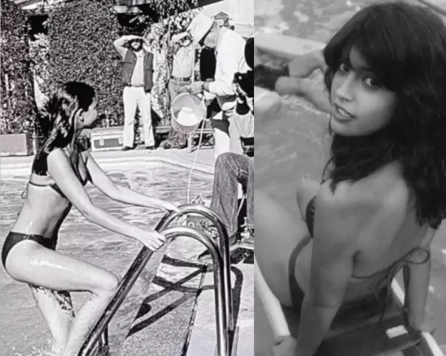 Phoebe Cates behind the scenes filming Fast Times At Ridgemont Times. 1981