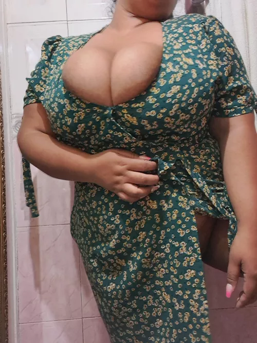 They make this dresses so short, my pussy is almost showing