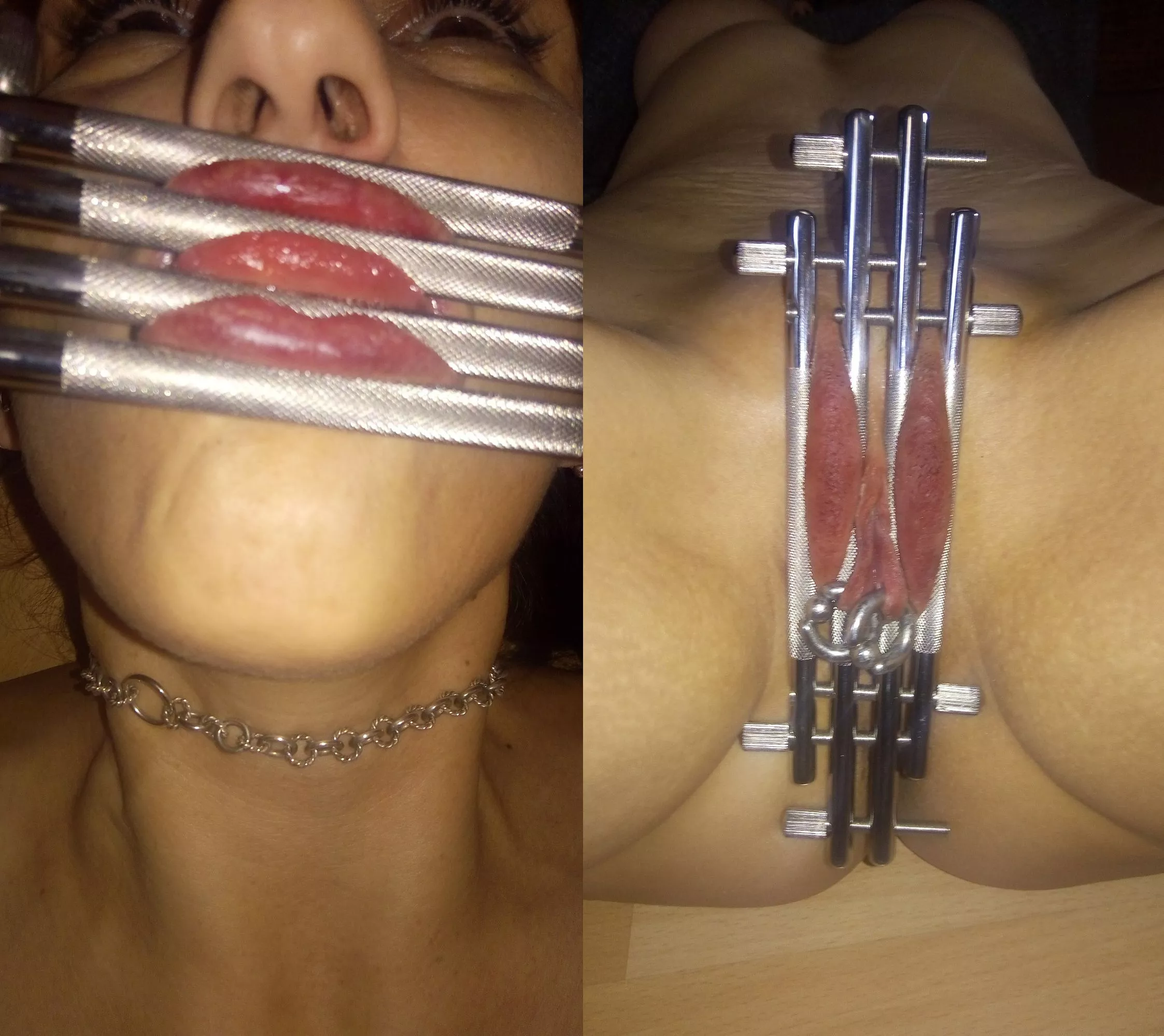 Turning both sets of lips purple as punishment for talking back.