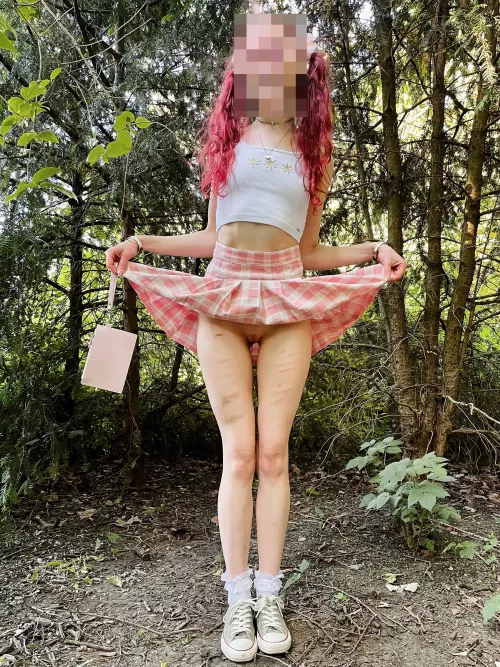 A very naughty 19yr old being forced to show off her caned thighs.