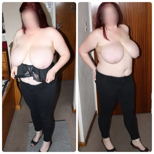 BBW milf in black denim