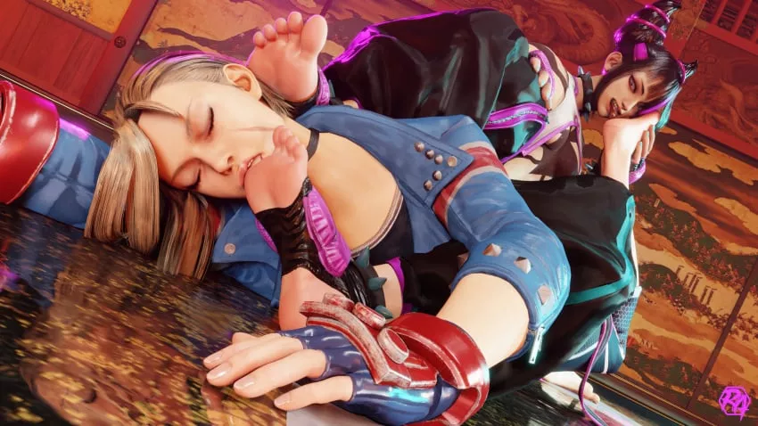 Cammy and Juri both get a taste (ryon ashi) [Street Fighter]