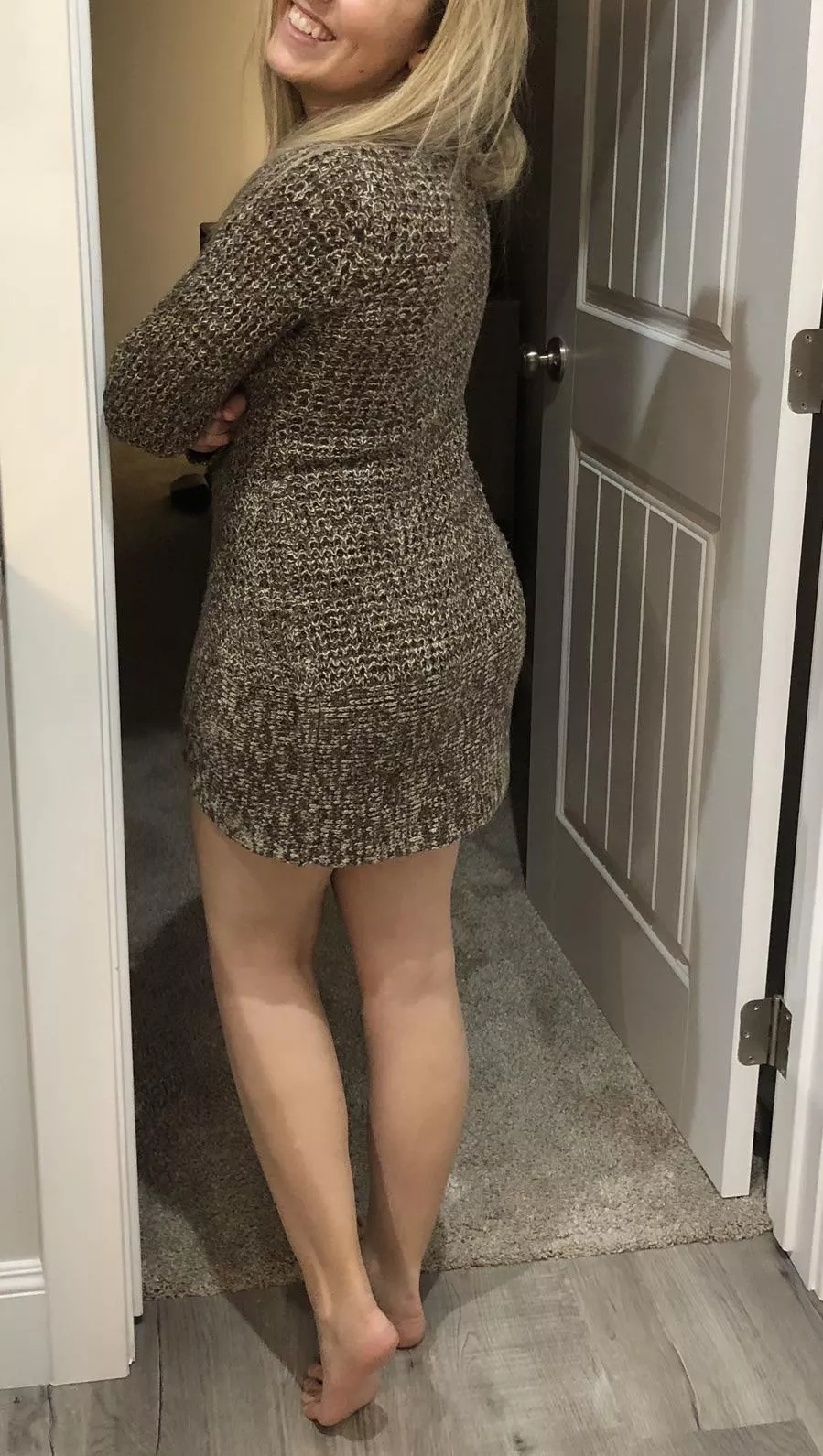 Hubby is gone for work and I have nothing on underneath this!