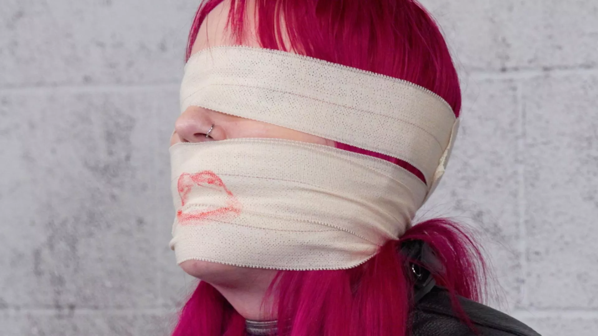 Lady Lazarus all taped up!