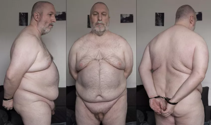 Markus Kniebes naked, handcuffed and humiliated.