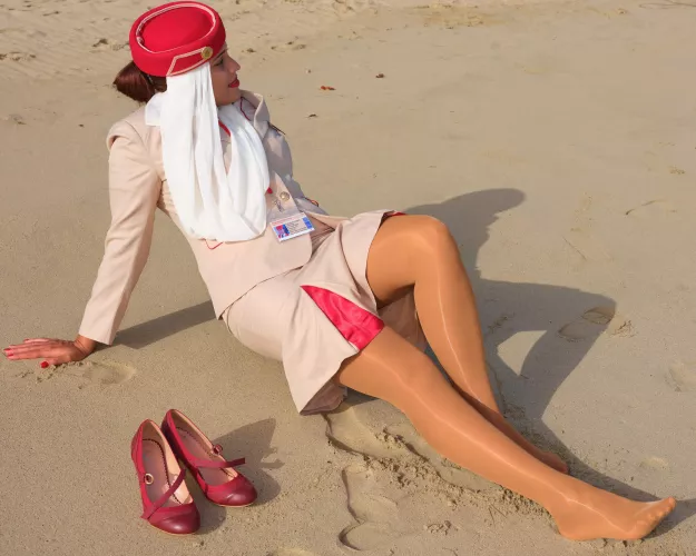 Pantyhose in the sand