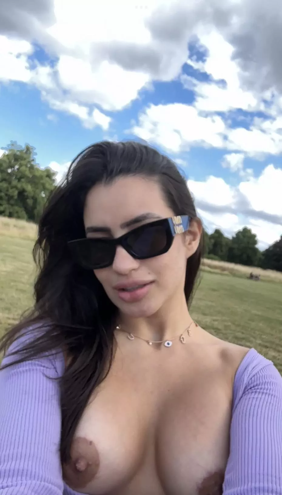 Risky selfie in the park