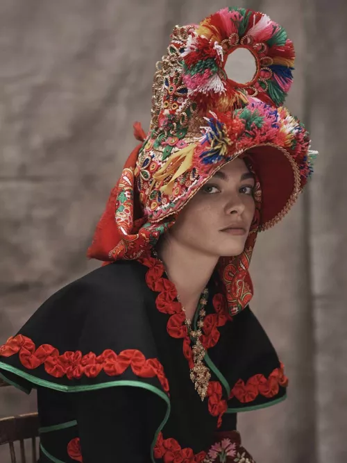 Spanish girl with the traditional Montehermoso dress