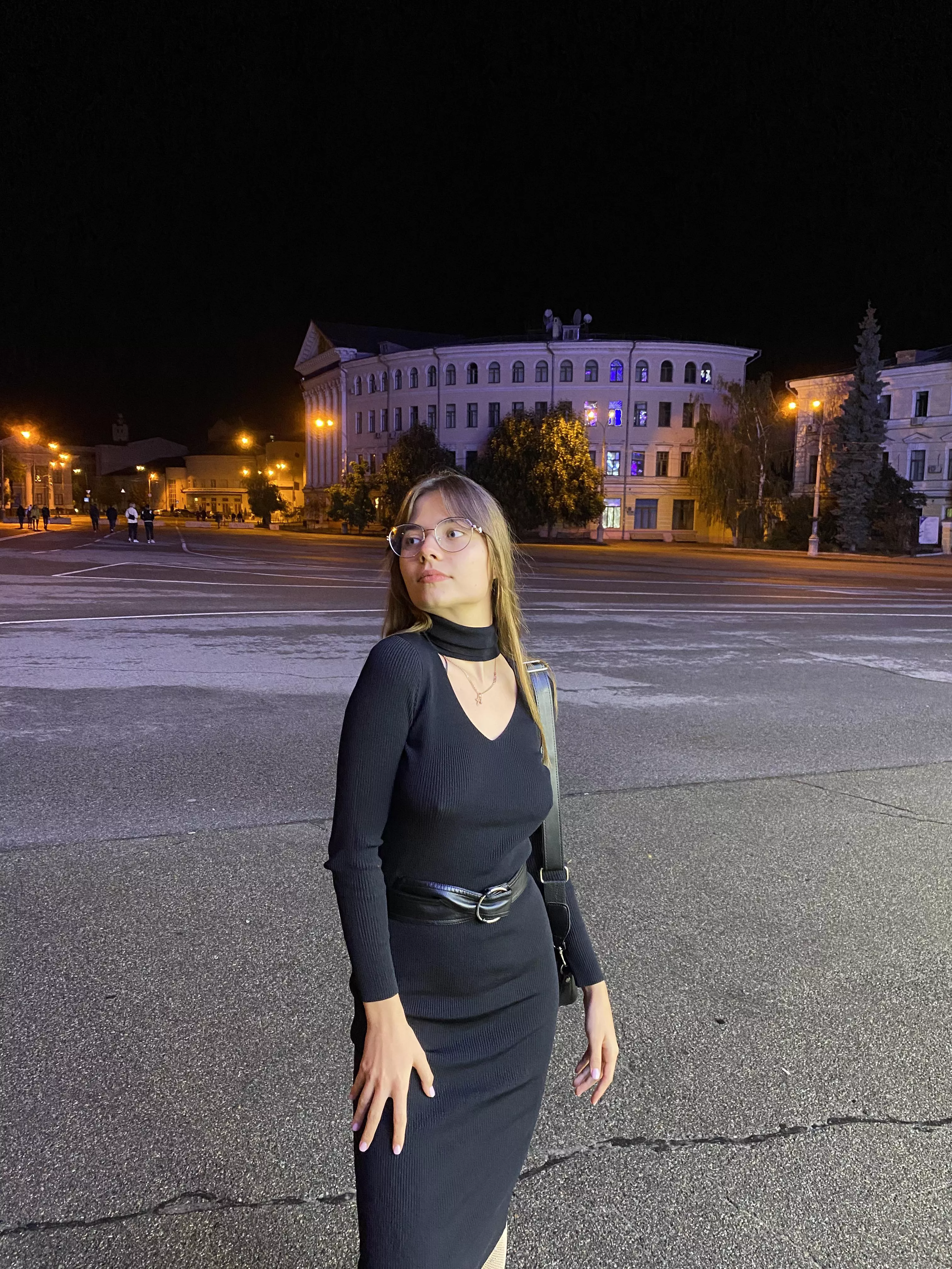 Tight black dress