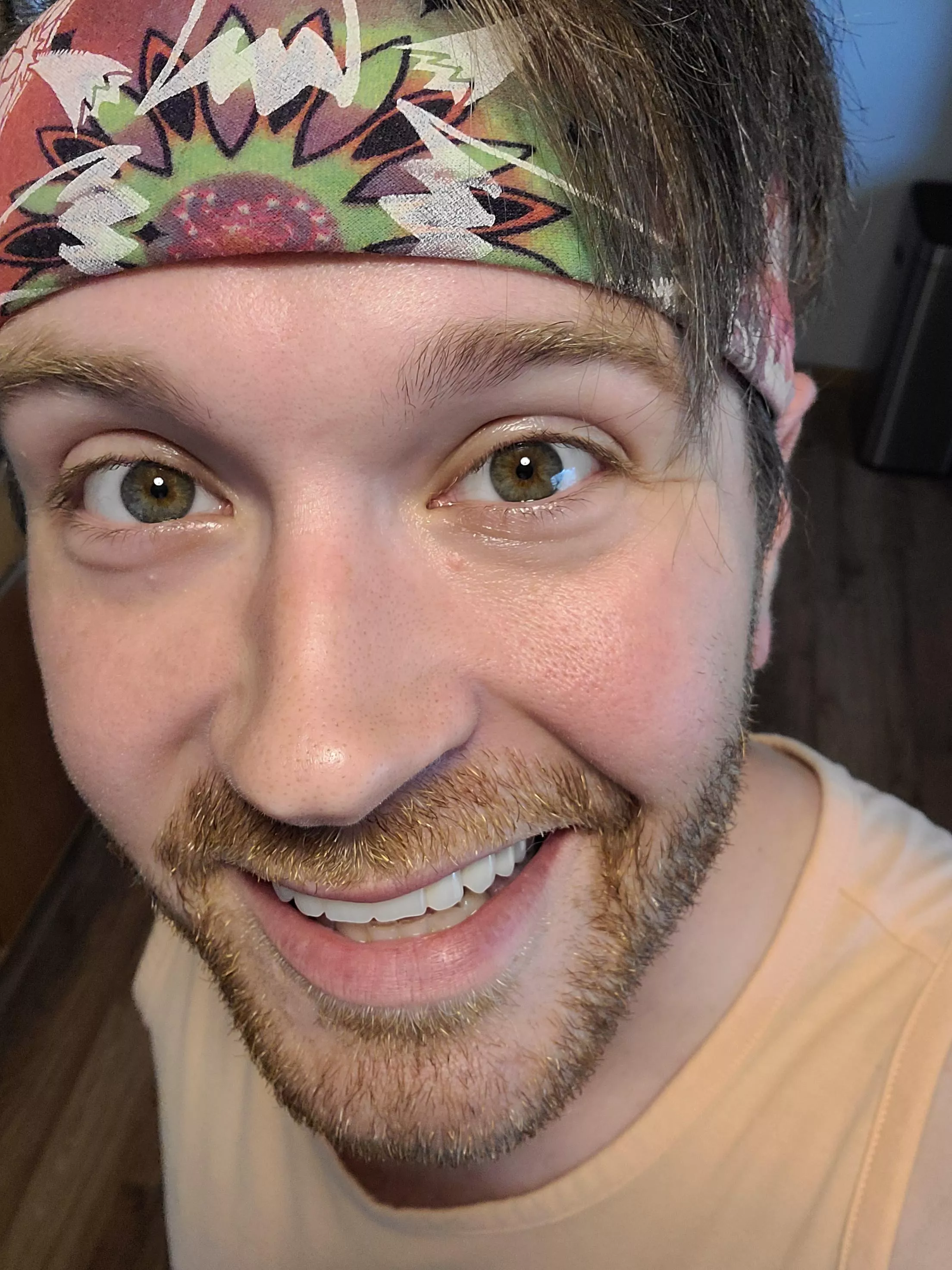 Useless fact, I have central heterochromia. Both my eyes are two colors, green and brown. Also like most of us I'm depressed and just wanna talk to people after a few days of not talking at all.