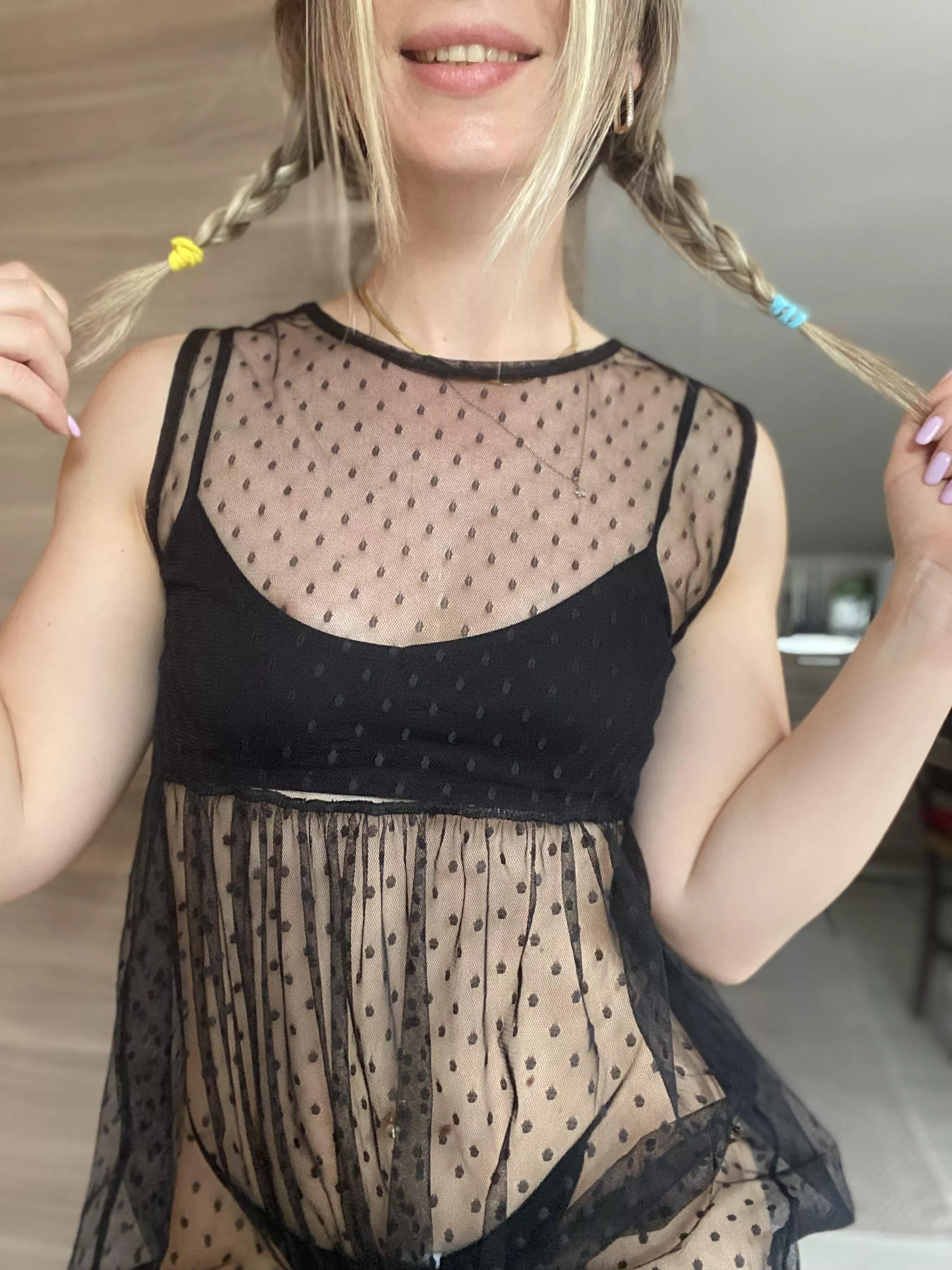 Happy girl with pigtails…